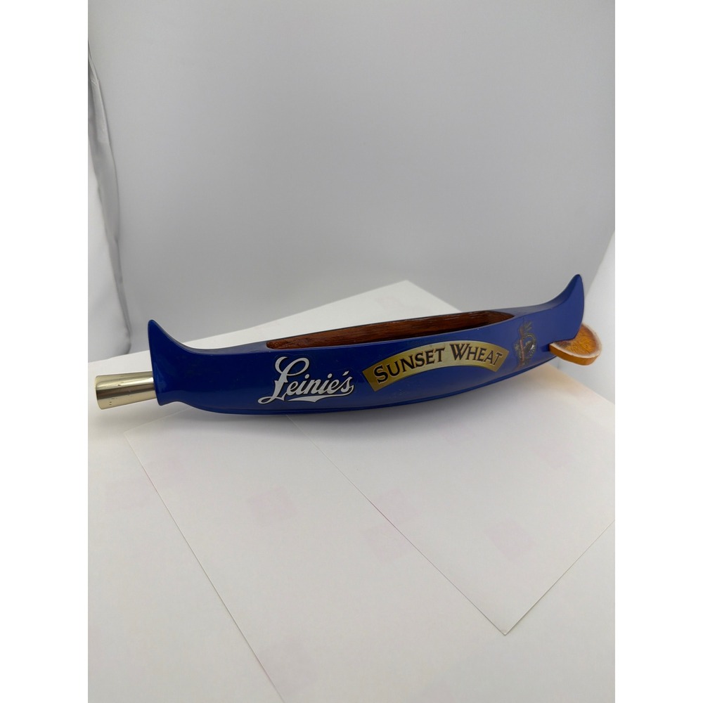 Leinenkugel's Sunset Wheat Beer Tap Handle Blue Canoe Orange Slice